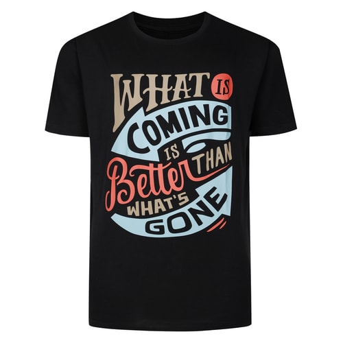 Bigdude What Is Coming Print Short Sleeve T-Shirt Black